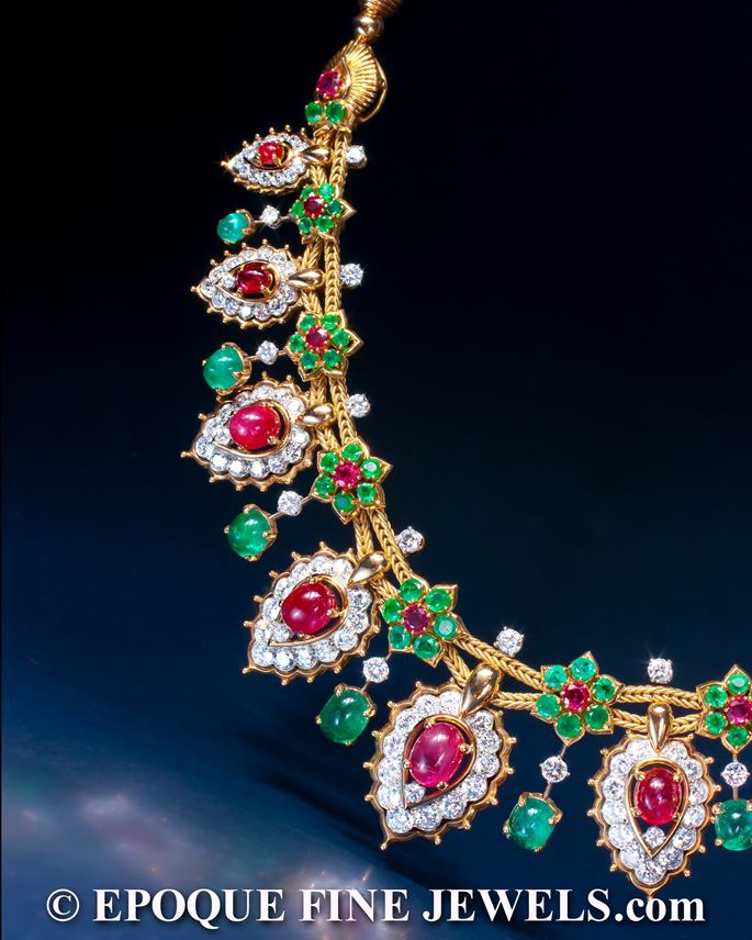   Van Cleef &amp; Arpels - A magnificent ruby, emerald and diamond necklace of oriental inspiration | MasterArt